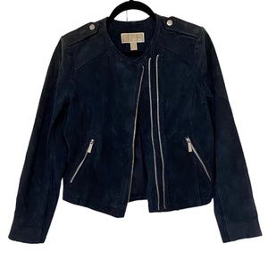 MICHAEL KORS leather Suede Moto Jacket M